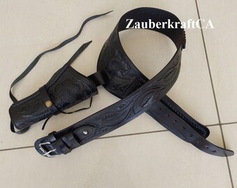 Western Cowboy Vintage Gürtel Ammo Loops Lederhalfter .22 .357 .38 .44 .45