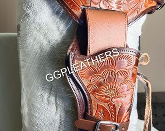 Western Cowboy Vintage Gürtel Ammo Loops Lederhalfter .22 .357 .38 .44 .45