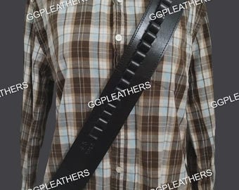 Handgefertigter Patronengürtel aus Leder: Western Cowboy Action – Kaliber .22, .38, .45