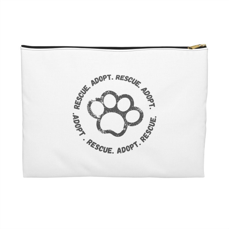 Rescue Adopt Paw Print Accessory Pouch | Pet Rescue Support - Etsy