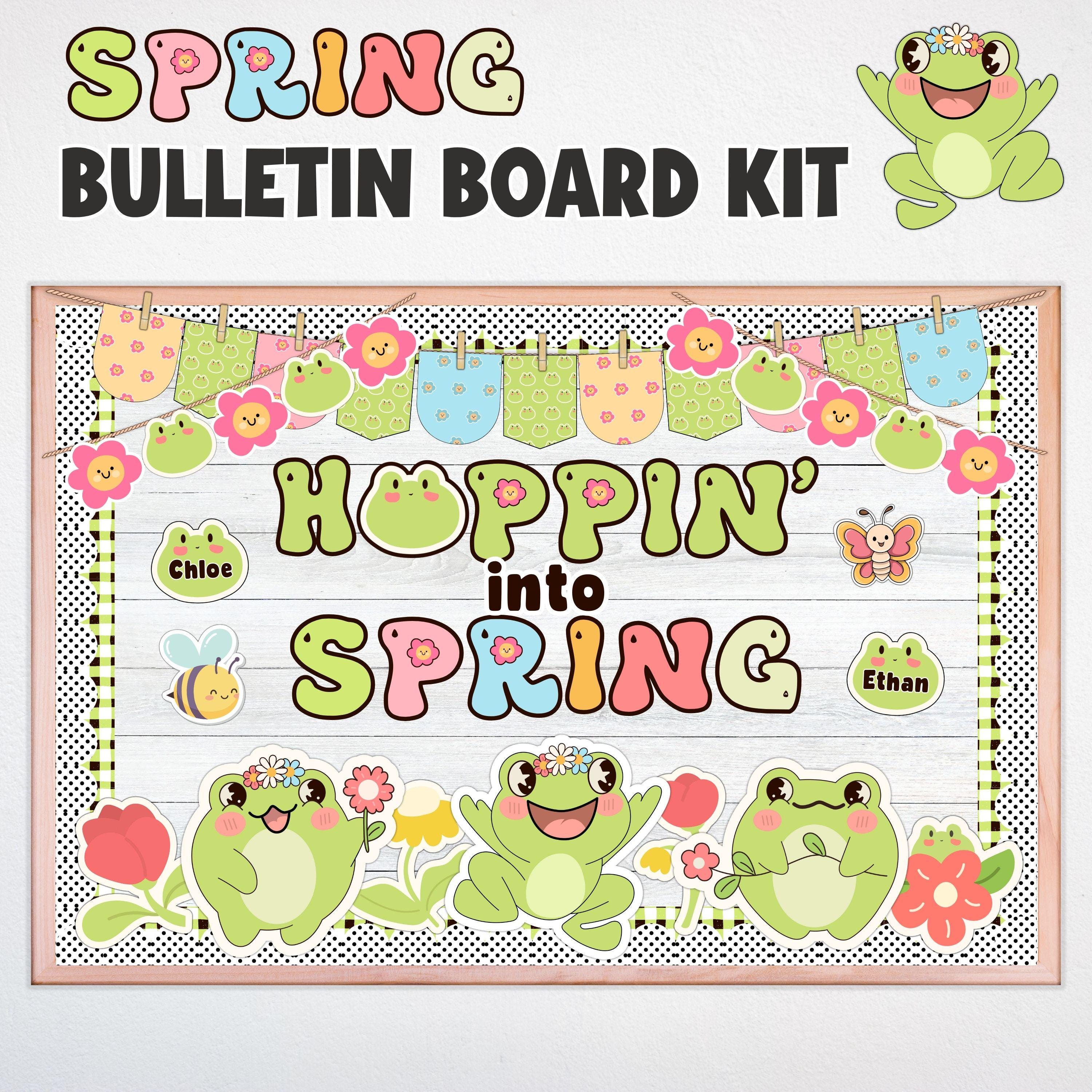 Spring Bulletin Board Kit, March or April Classroom Decor, Frog Theme ...