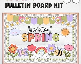 Kit de tablón de anuncios de primavera, decoración para el aula de marzo o abril (descarga digital)