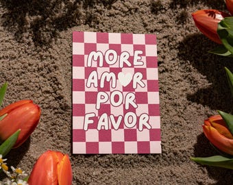 Greeting card -more amor por favor- | Postcard | Birthday card | Love | Watercolor card