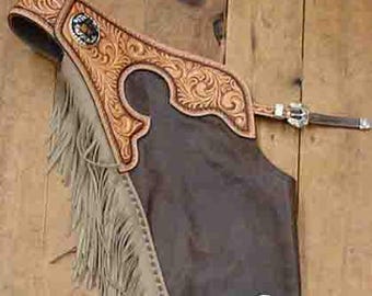Smooth Leather Chap Showmanship Leather Chap Horsemanship Leather chap J-C - 4