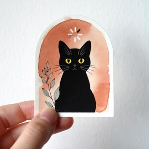 Black Cat Void Loading Sticker, Cute Silly Funny Cat Sticker, Vinyl Waterproof Decor & Party Favors For Laptop Water Bottle Travel Gear