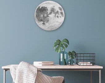 Full Moon Acrylic Painting, moon decor, moon painting