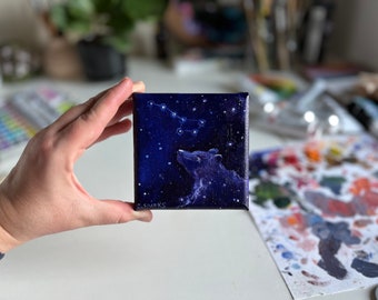 Ursa Major canvas painting, oil painting, canvas painting, sciart painting, small gift, celestial art, astronomy gift