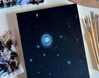 Uranus and Moons original painting