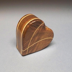 Handmade Wooden Heart Cremation Urn: Walnut, Maple, Keepsake (5 c.i. capacity) Made in the USA