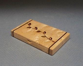 Unique Wooden Business Card Holder & Display, Office Decor, Corporate Gift, Desk Accessory, Graduation Gift, Wooden Case, Made in the U.S.A.