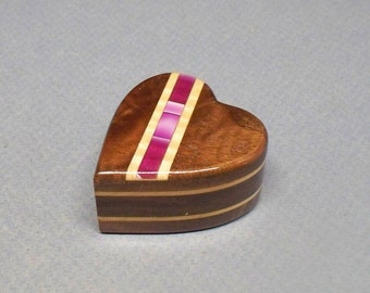 Small Wooden Urn 1/3 c.i., 2" x 2" x 1" Tall, Small Wooden Box, Small Wooden Heart Urn, Small Urn, Made in the USA