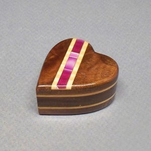 Small Wooden Heart Urn: Walnut, Maple & Acrylic Inlay (1/3 c.i.)