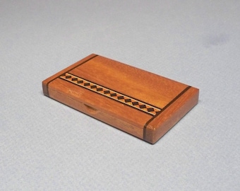 Mahogany Business Card Holder: Wooden Desk Accessory, Corporate Gift