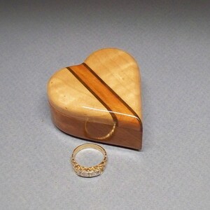 Unique Wood Proposal Ring Box, Heart  Ring Box,Wedding Gift, Birthday Wood Box, Wooden Ring  Box, Keepsake Gift Box, Handmade in the USA.