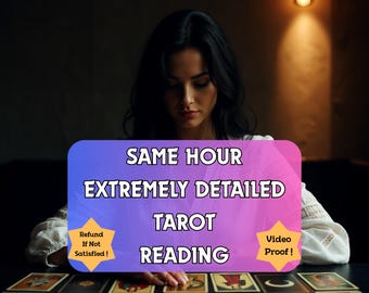 Same Hour Extremely Detailed Tarot Reading, In Depth Psychic Reading, 1 Hour Fast Delivery