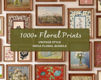 Vintage Floral Prints Bundle | French Country Gallery Wall Art (Digital Download)