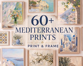 Mediterranean Gallery Wall Art Set, 60+ Coastal Italy Greek Decor (Digital Download)