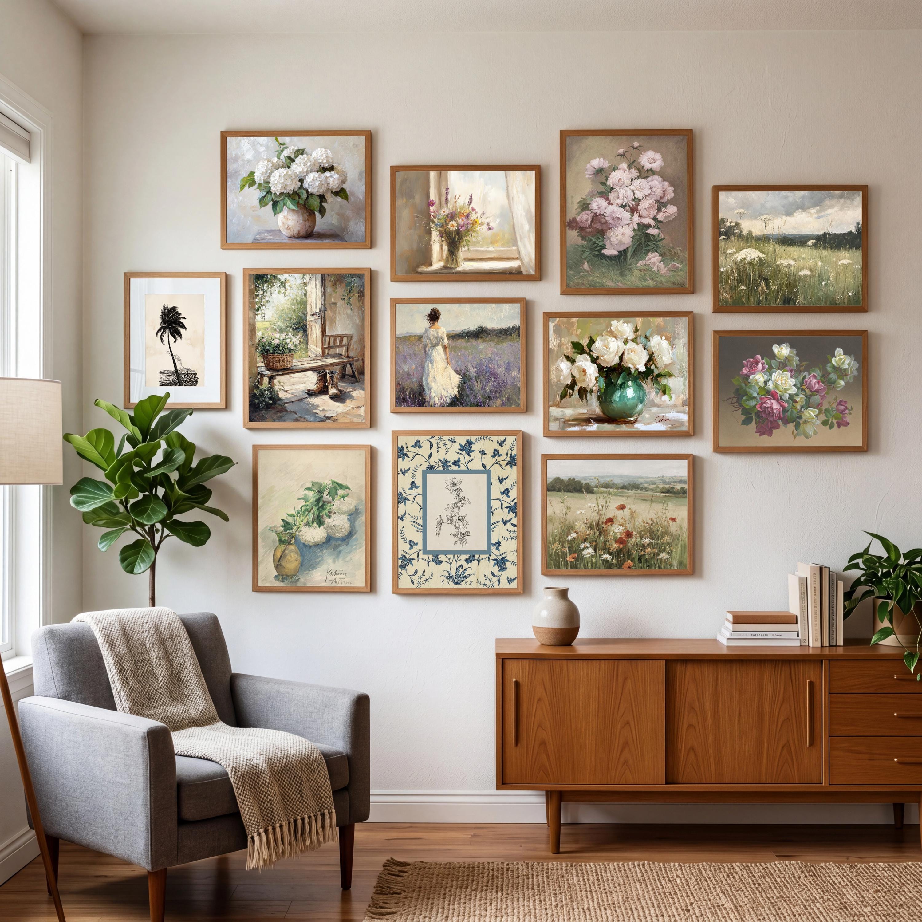 Vintage Floral Prints Bundle | French Country Gallery Wall Art (digital ...
