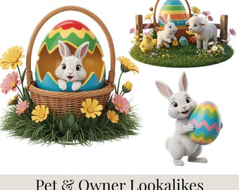 Paquete de imágenes prediseñadas de Pascua primaveral / 50 imágenes PNG de Pascua / Conejito, huevos, flores, imágenes prediseñadas de primavera / Uso comercial