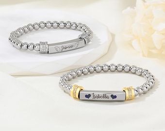 Personalized Delicate Heart Wings Bracelet with Custom Name, Dainty Love Angel Wing Jewelry Meaningful Birthday Holiday Gift for Mom Grandma