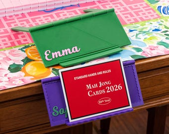 Personalized 3D Printed Multicolor Foldable Table Mahjong Card Holder with Name Mahjong Game Accessory Game Night Gift for Mahjong Lovers