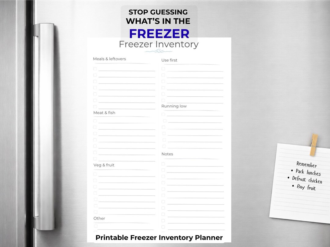 Freezer Inventory Printable | Freezer Organisation Planner | Food ...