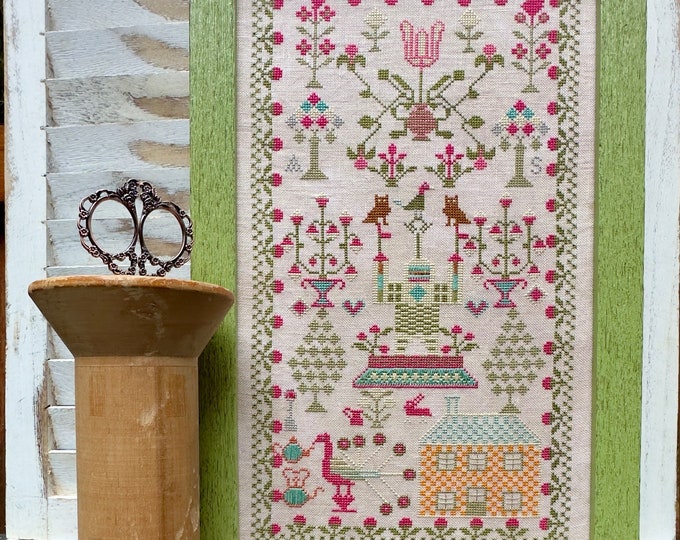 Yeti Sampler - a reproduction sampler PAPER cross stitch chart