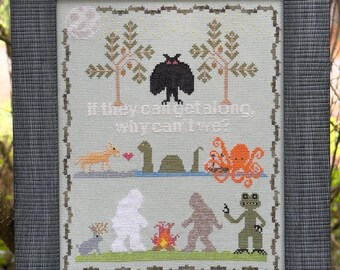 Cryptids Sampler PAPER cross stitch chart