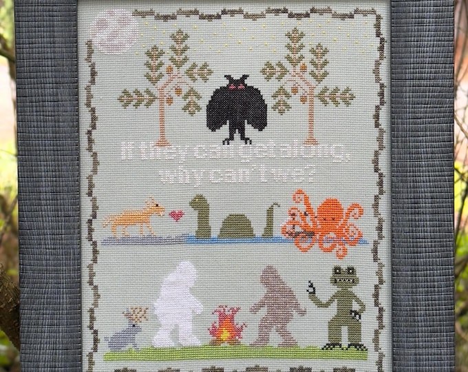 Cryptids Sampler PAPER cross stitch chart