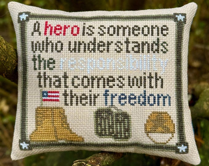 Dedicated Hero & Half of Love Our Hero PDF Cross Stitch Chart