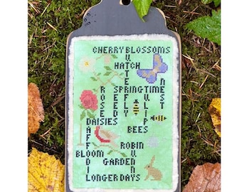 Words to Live By Spring Edition PAPER Cross Stitch Pattern | Spring Word Sampler Cross Stitch | Inspirational Spring Decor |Spring Stitching