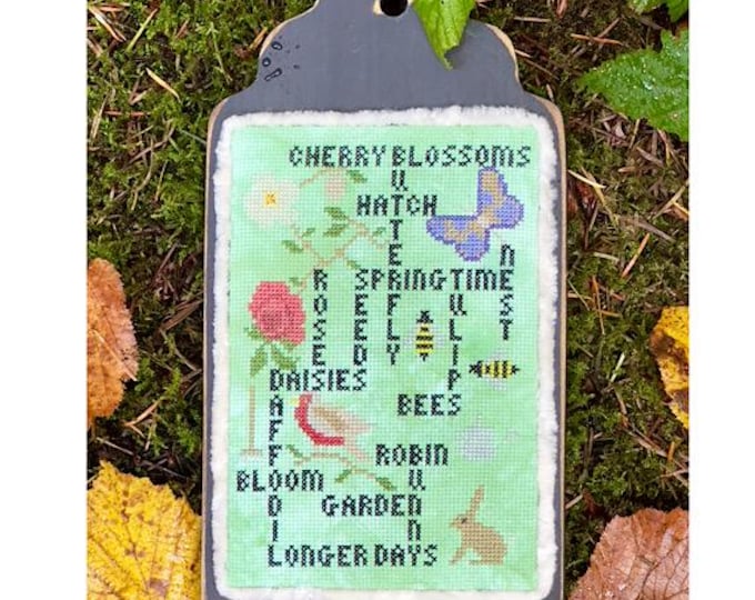 Words to Live By Spring Edition PAPER Cross Stitch Pattern | Spring Word Sampler Cross Stitch | Inspirational Spring Decor |Spring Stitching