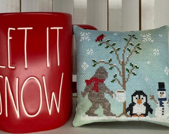 Bigfoot in Winter PAPER cross stitch chart