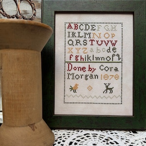 Cora Morgan 1878- a reproduction sampler PDF chart