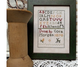 Cora Morgan 1878- a reproduction sampler PDF chart