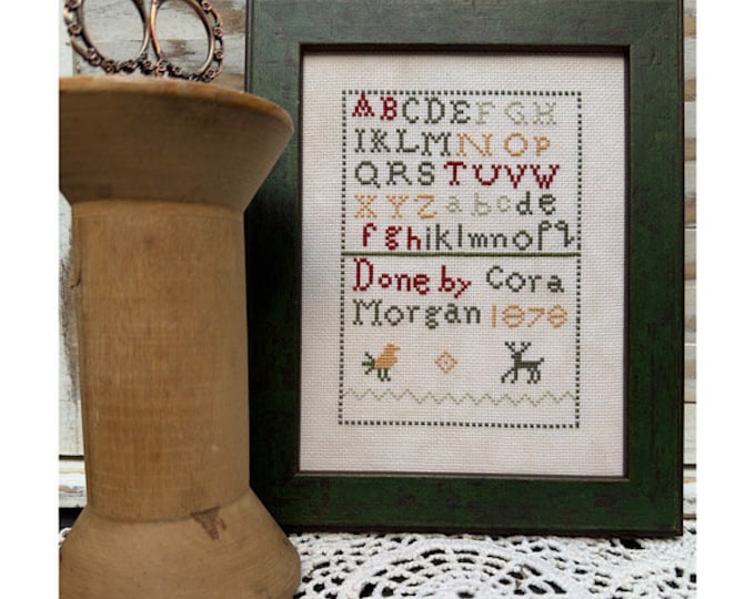 Cora Morgan 1878- a reproduction sampler PDF chart