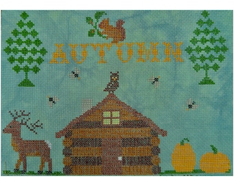 Autumn at Autumn Hills Place PDF cross stitch chart