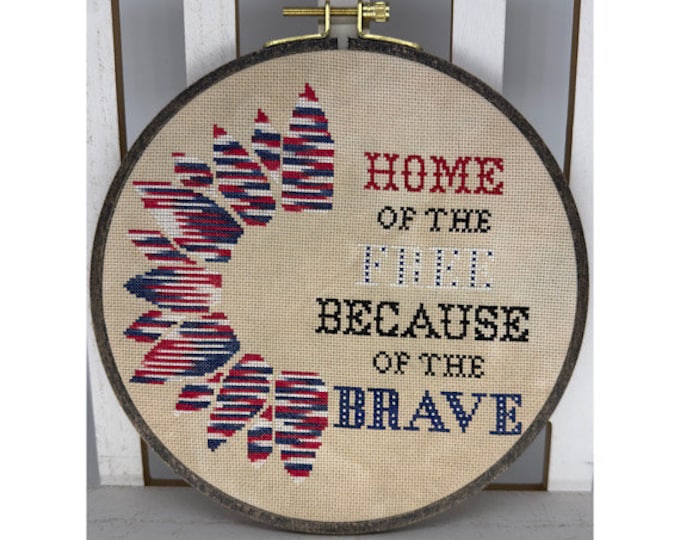 Patriotic Sunflower PDF Cross Stitch Chart