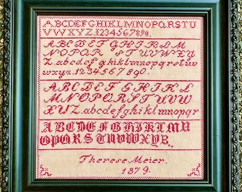 Therese Meier 1879 - a reproduction sampler pdf chart
