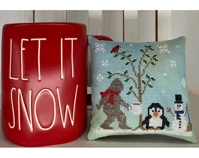 Bigfoot in Winter PDF cross stitch chart