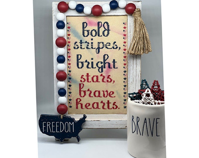 Bold, Bright, Brave PDF Cross Stitch Chart