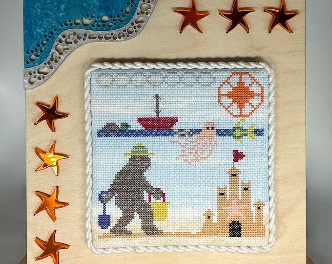 Beach Bigfoot PAPER cross stitch chart