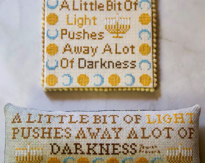 A Little Bit of Light PDF Cross Stitch Pattern | Hanukkah Cross Stitch | Jewish Holiday Pattern | SamBrie Stitches