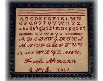 Frieda Altmann 1913 - a reproduction sampler PDF cross stitch chart