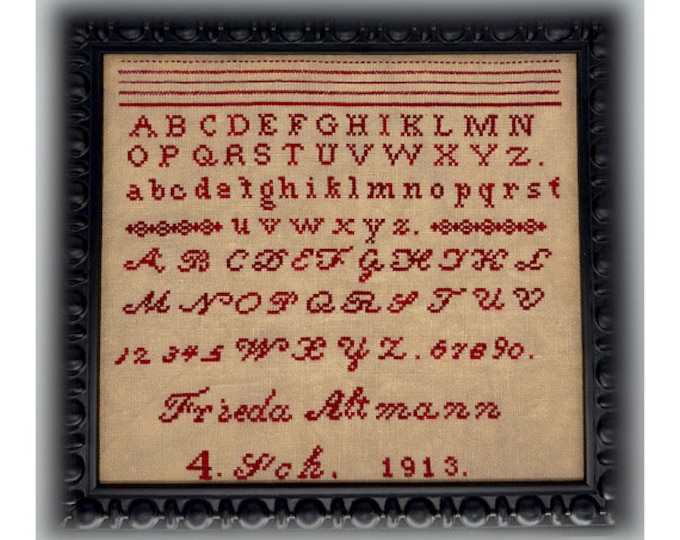 Frieda Altmann 1913 - a reproduction sampler PDF cross stitch chart