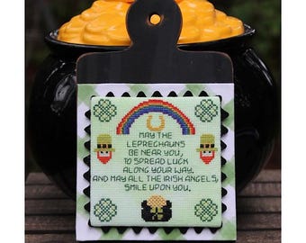 Irish Angels Blessing PDF Cross Stitch Pattern | Irish Blessing Cross Stitch | St Patricks Day Decor | Celtic Quote Cross Stitch