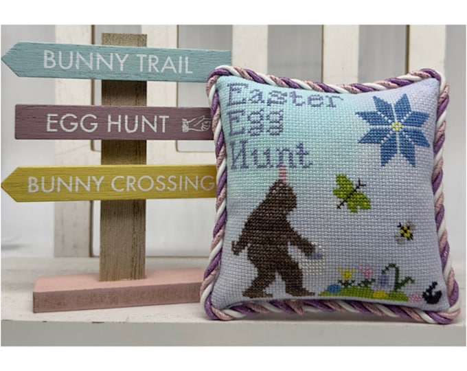 Bigfoot Easter Egg Hunt PDF Cross Stitch Chart