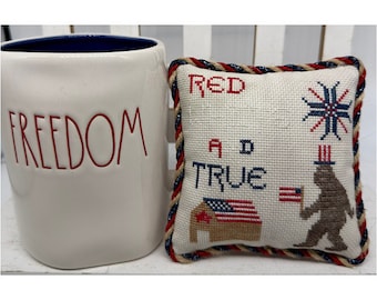 Bigfoot Red White and True PDF Cross Stitch Chart