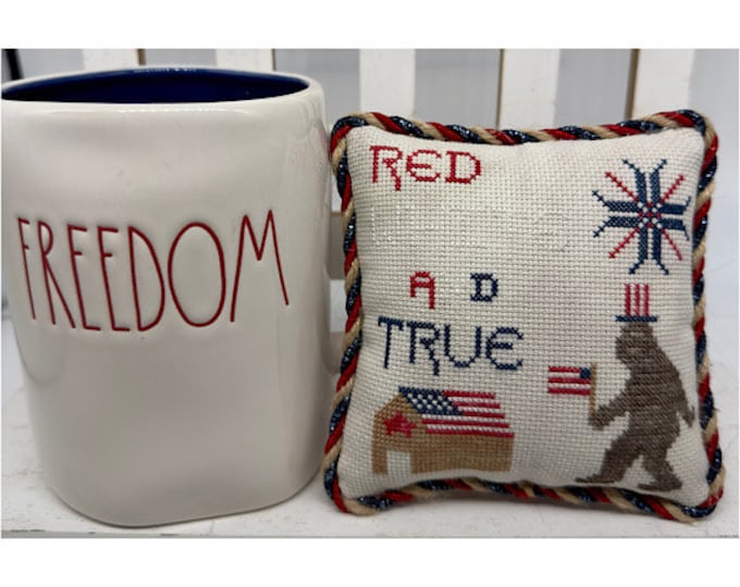 Bigfoot Red White and True PDF Cross Stitch Chart