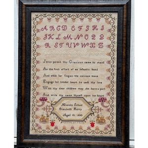 Elizabeth Horry 1830 - a reproduction sampler PDF chart